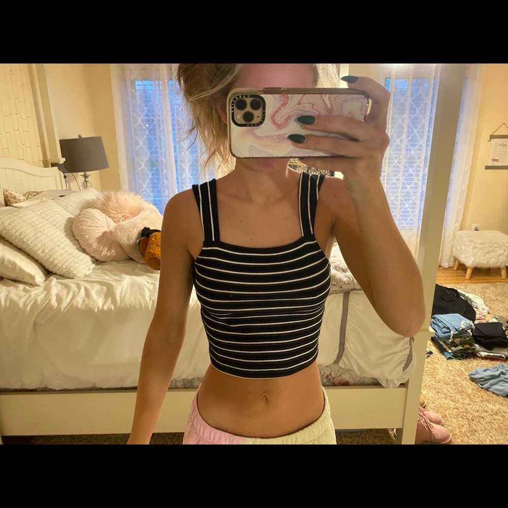 Black and white stripped party top/tank top!